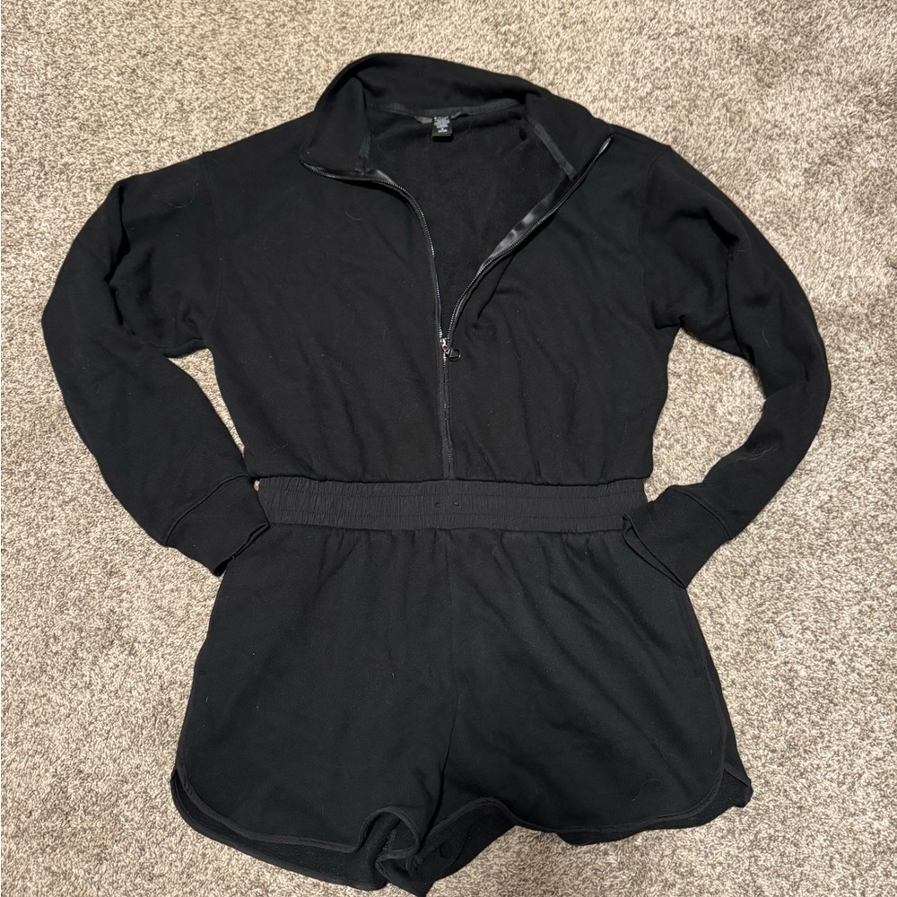 Black Zip-Up Romper